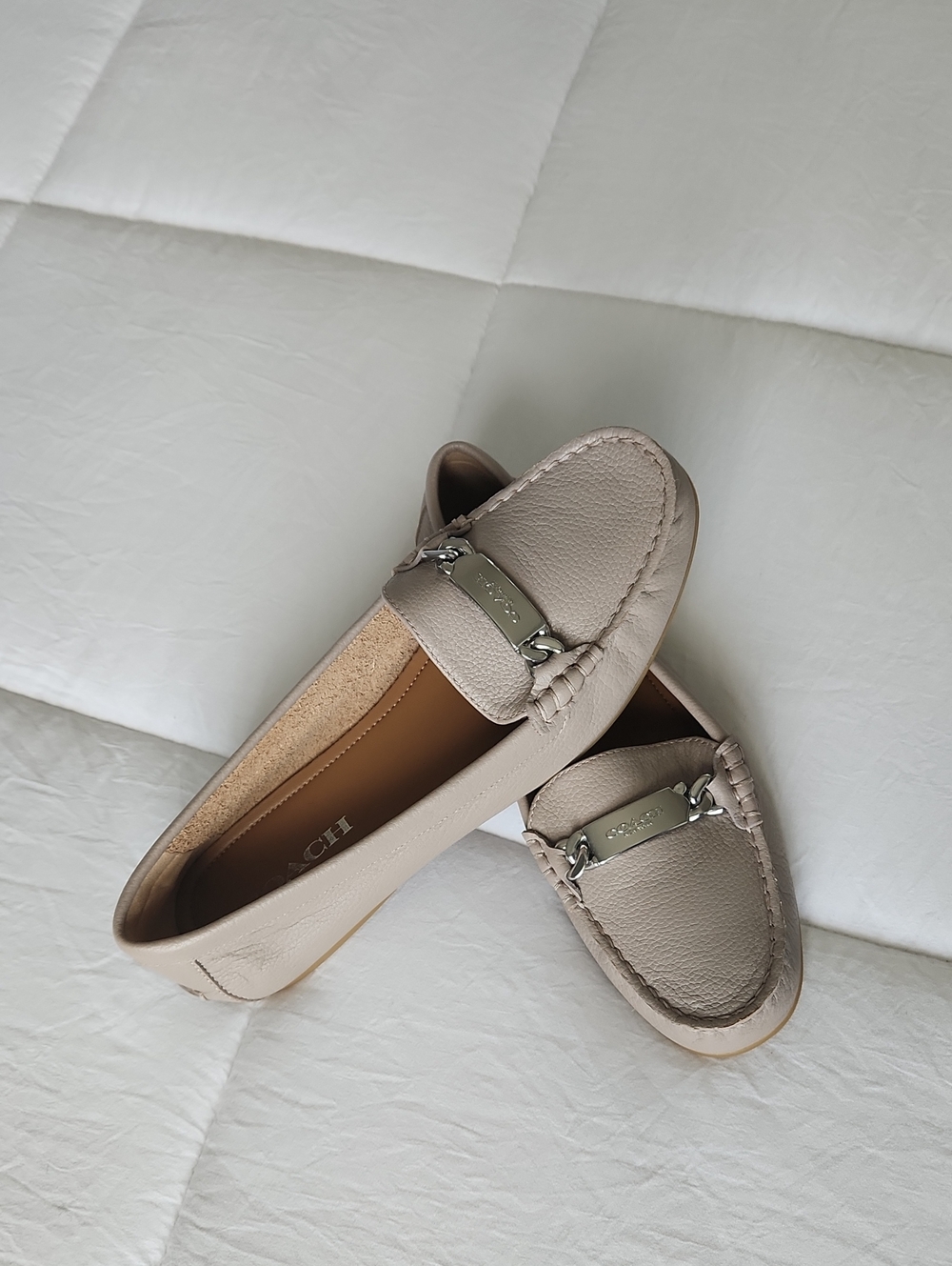Coach Sculpted C Driver Loafer Women's Beige